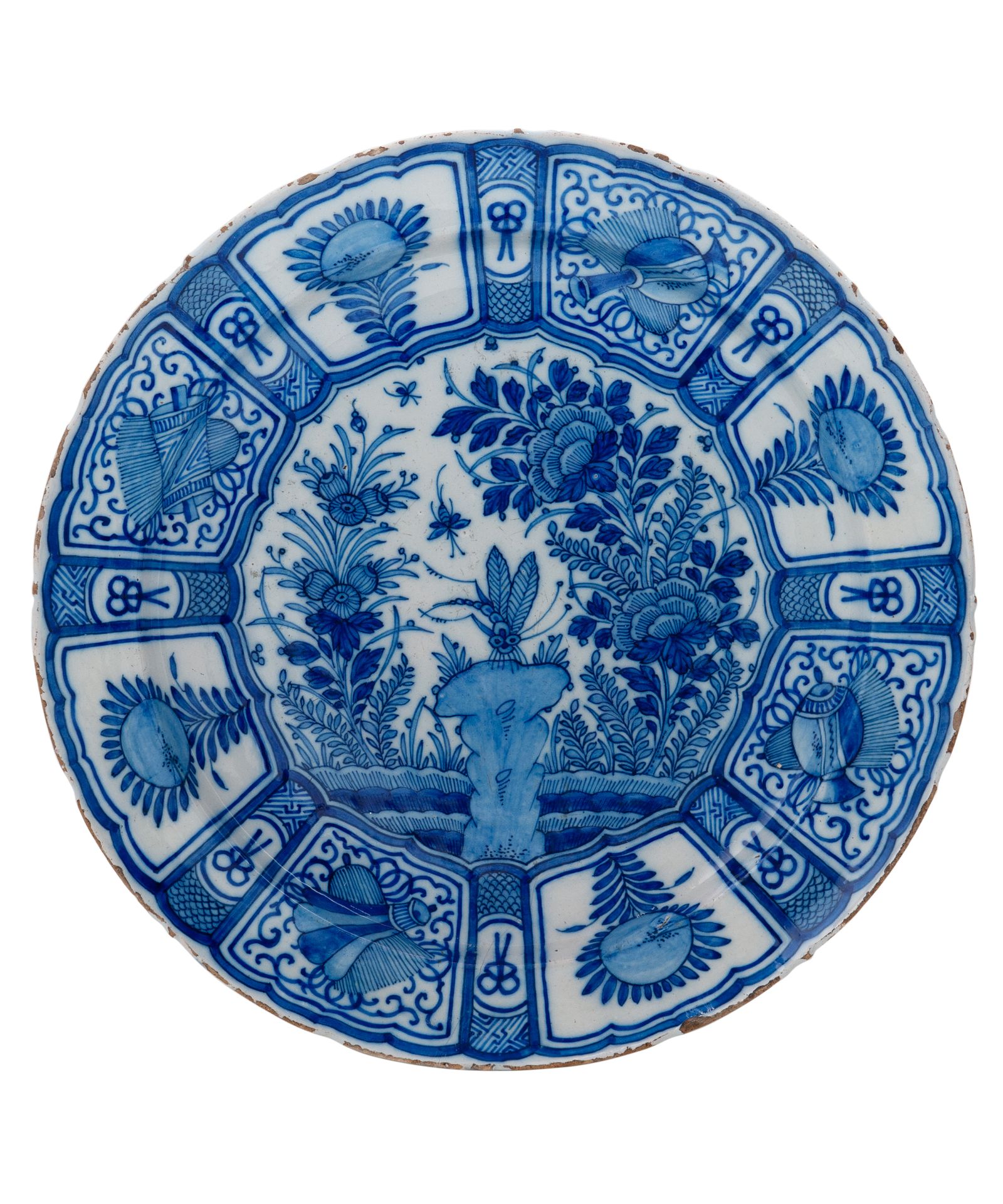A Blue and White Delft Earthenware ‘Kraak’-Style Charger