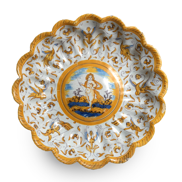 Haarlemse majolica polychrome gelobte schotel