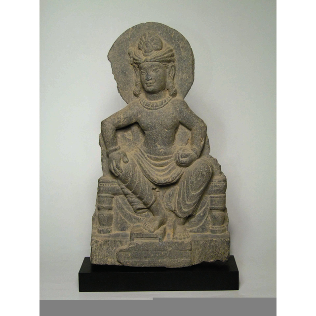 A GRAY SCHIST STELE OF A BODHISATTVA