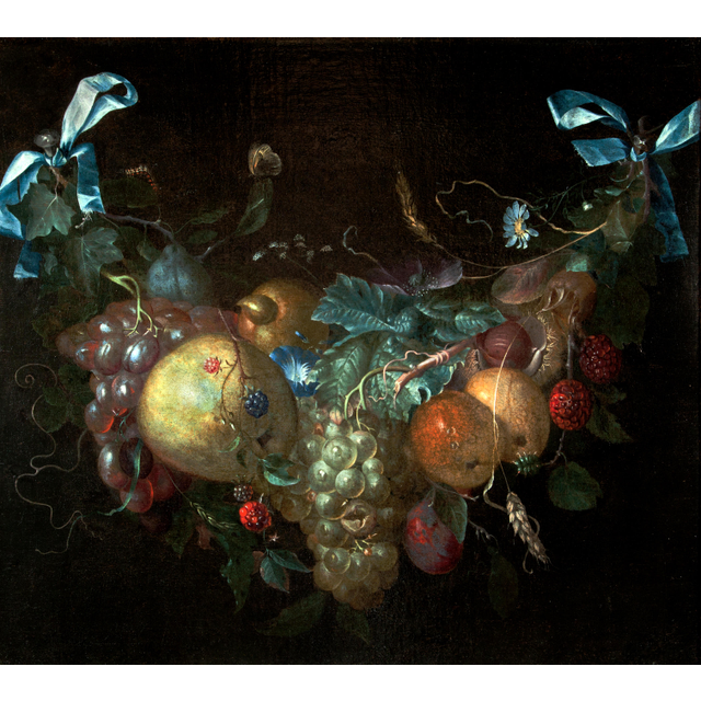 Still life with flower and fruit garland by Pieter Gallis
