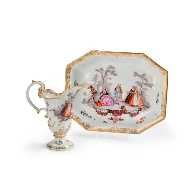 A rare Meissen ewer and octagonal basin
