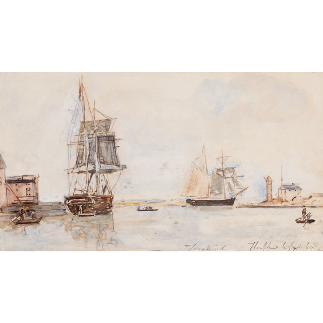 Voiliers à l'entrée du port de Honfleur