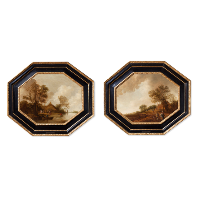 Pair of Dutch landscapes
