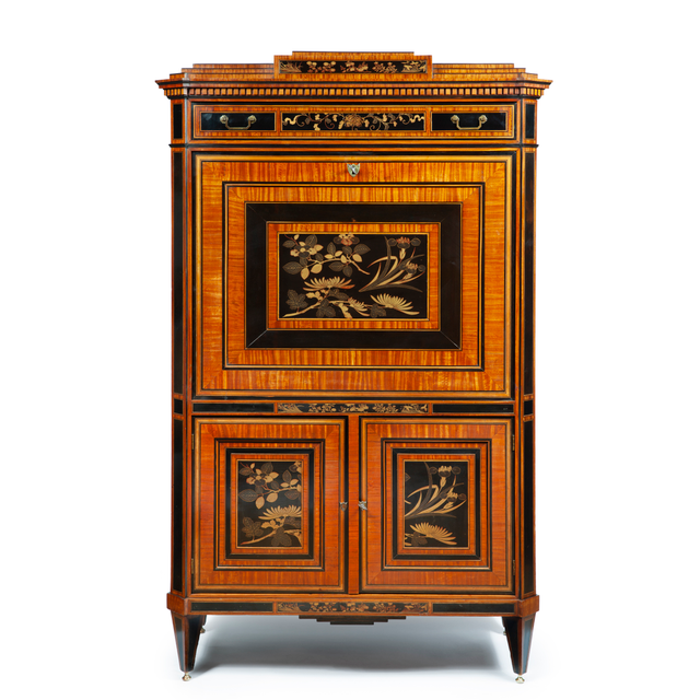 A Dutch Louis Seize secrétaire à abattant with lacquer panels