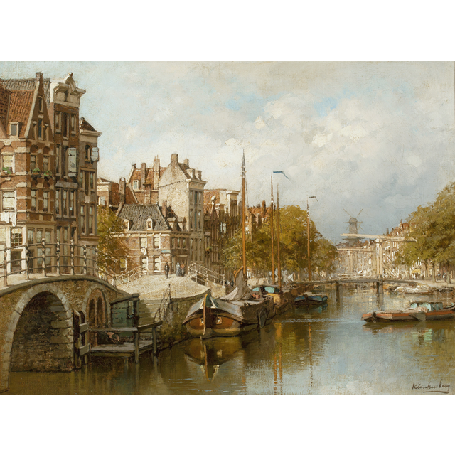 Vue sur la Brouwersgracht depuis la Papiermolensluis, Amsterdam