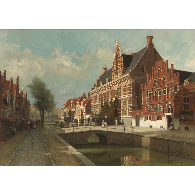 Vue sur la Turfmarkt avec la Chancellerie de Leeuwarden