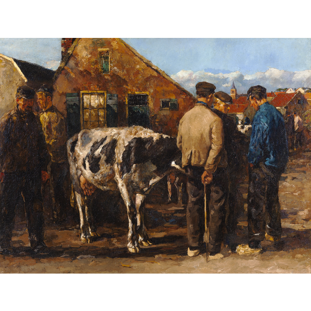 A cattle market on De Groest, Hilversum