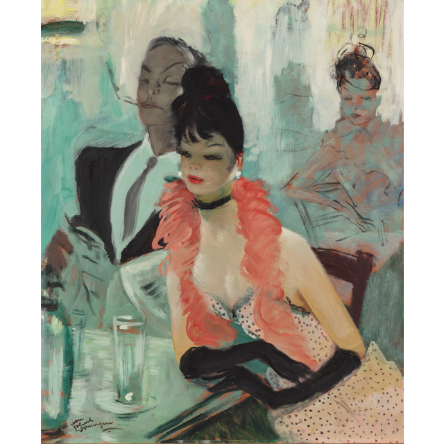 JEAN GABRIEL DOMERGUE (1889-1962) – COUPLE AT THE TABLE