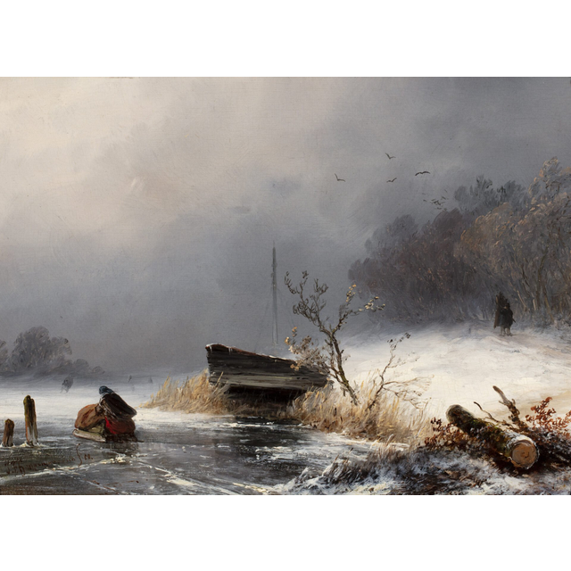 J. F. HOPPENBROUWERS (1819-1866) – WINTERLANDSCAPE