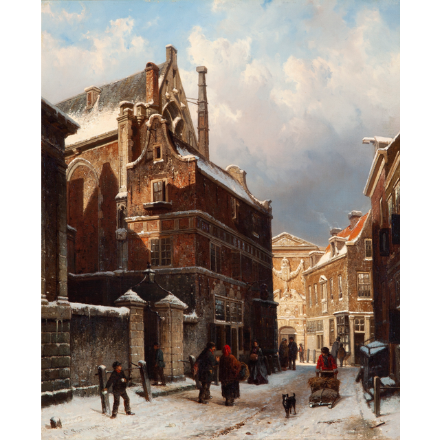 The Nieuwezijdskapel with the snow-covered Wijde Capelsteeg, the Burgerweeshuis in the distance