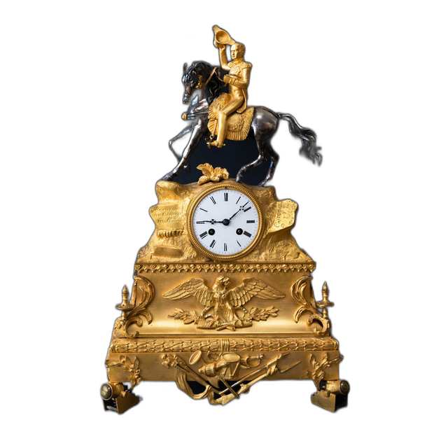 Sculpture clock, the glory of Napoleon, the Capitulation of Ulm, Louis Philippe ca. 1850.