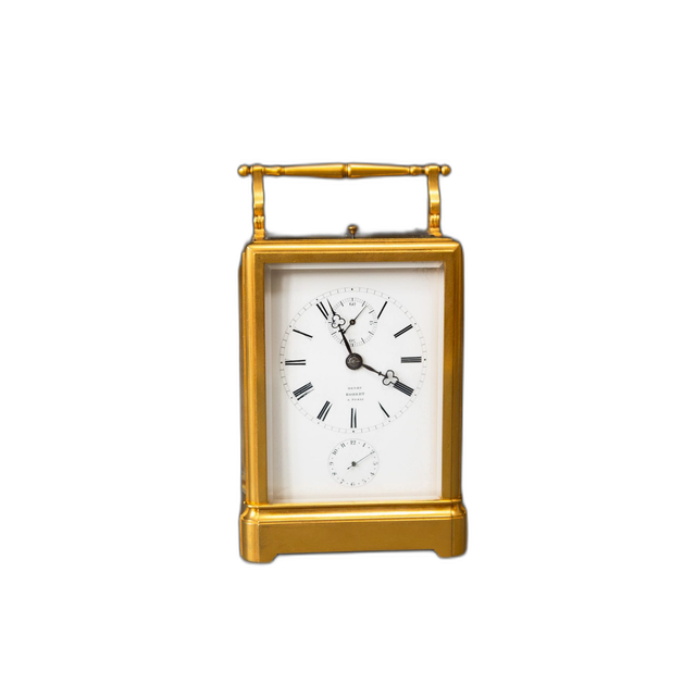 One piece case carriage clock, chronometer escapement. Signed Henry Robert à Paris, c. 1840.