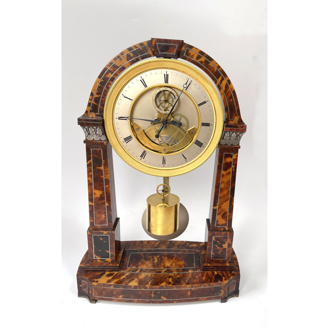 Viennese regulator, 'Mayer & Marenzeller in Wien', no 104, duration 1 month, tortoiseshell case,  ca. 1830-40.