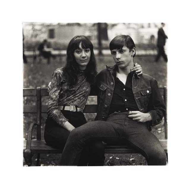 Young Couple on a bench in Washington Square Park, N.Y.C.