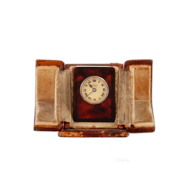 A sub miniature French Art Deco travel clock, circa 1920