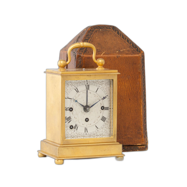 A small Austrian grande sonnerie travel clock, circa 1850.