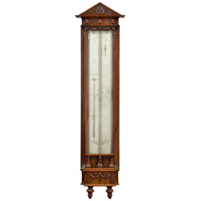 Un superbe baromètre à caisse en acajou hollandais de style Louis XVI, P. Wast, vers 1810