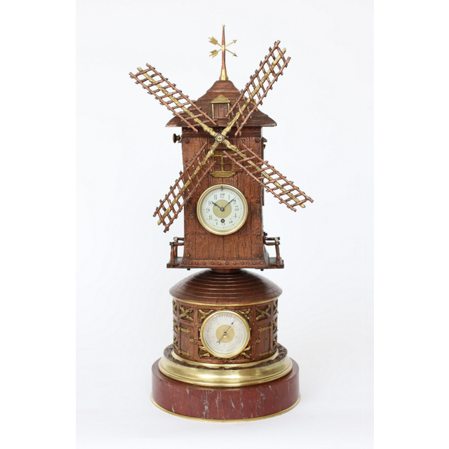Een zeldzame Franse industriële pendule, molen, circa 1880