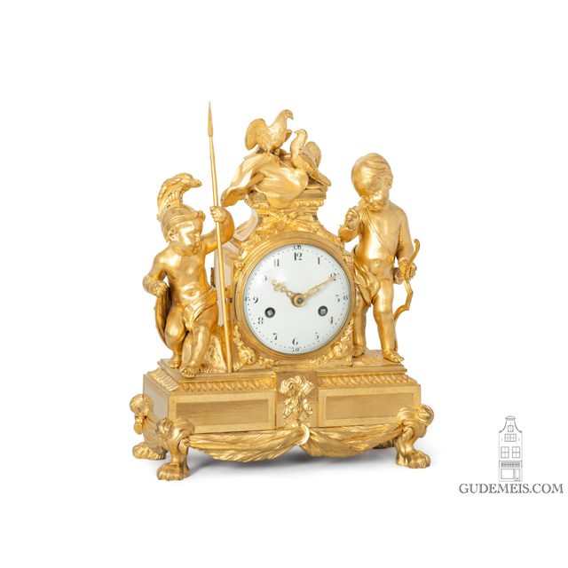 Eine französische Louis XVI vergoldete Bronze-Pendeluhr 'Krieg und Liebe', François Vion, um 1770.