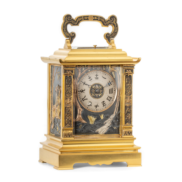 Eine seltene französische Chinoiserie-Reiseuhr mit Grande Sonnerie-Schlagwerk, ca. 1880.