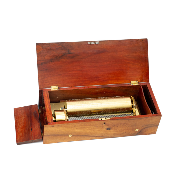 An early Swiss key-wound two per turn cylinder music box, Epee, circa 1845