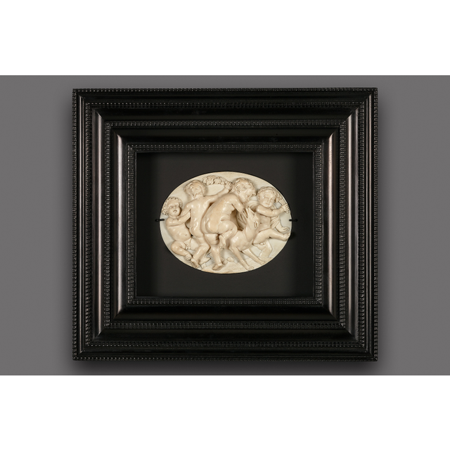 Flemish oval ivory Louis XIV plaquette