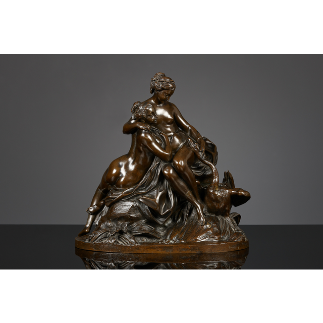 Bronze sculpture of Leda and the Swan, France, after Etienne-Maurice Falconet
