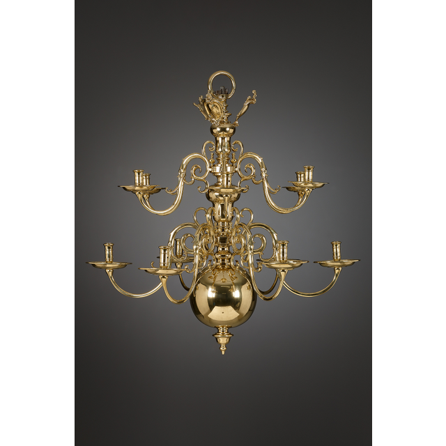 Dutch Renaissance twelve-arm chandelier