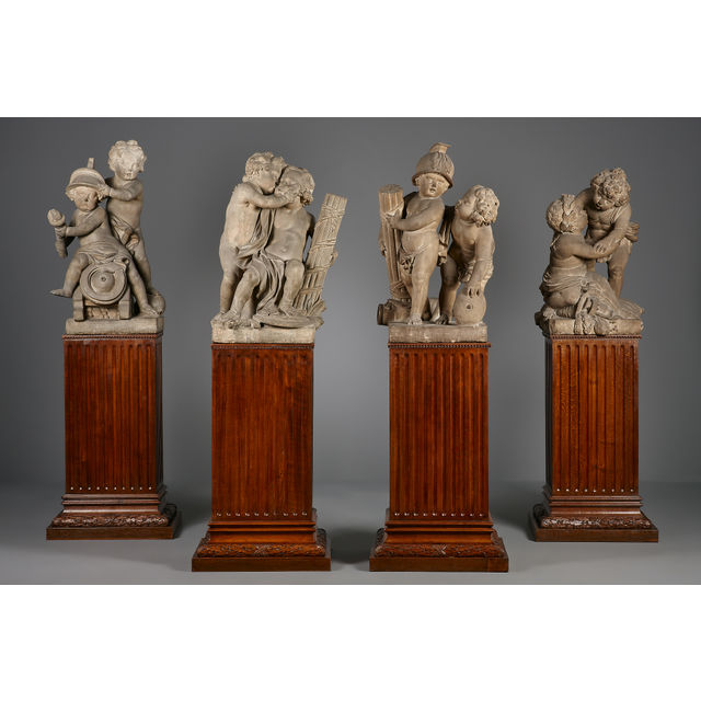 Jan Claudius de Cock, Four sandstone statues, an Allegory of the Peace of Utrecht