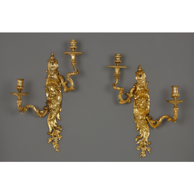 Pair of French Régence appliques aux Zéphyrs