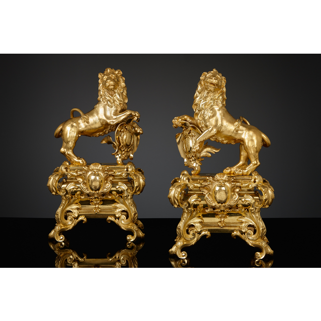 Pair of French Régence Chênets