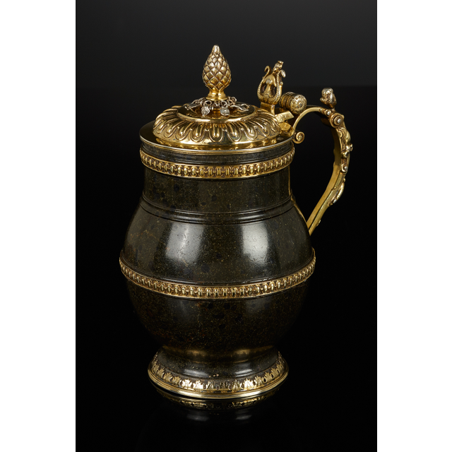Silver Gilt Mounted Serpentine Tankard, Saxony, 1624