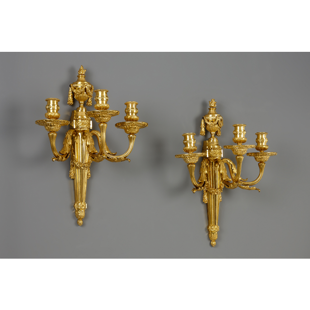 Pair of French Transition Wall Lights in the manner of Delafosse