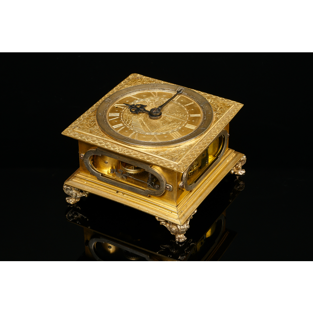 German Renaissance horizontal table clock