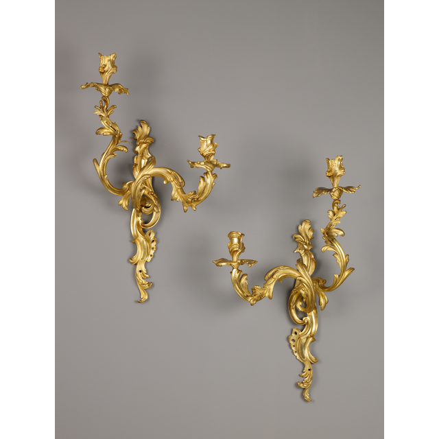 Pair of French Louis XV Appliques, after Nicolas Pineau