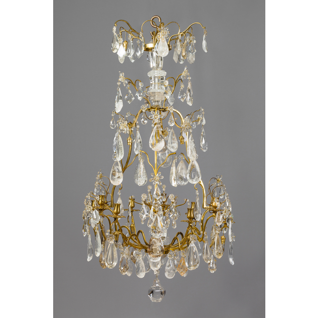 French Louis XV Lustre à Cage with Rock Crystal
