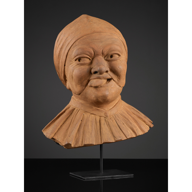 Terracotta Buste of a Woman with Shame Mask