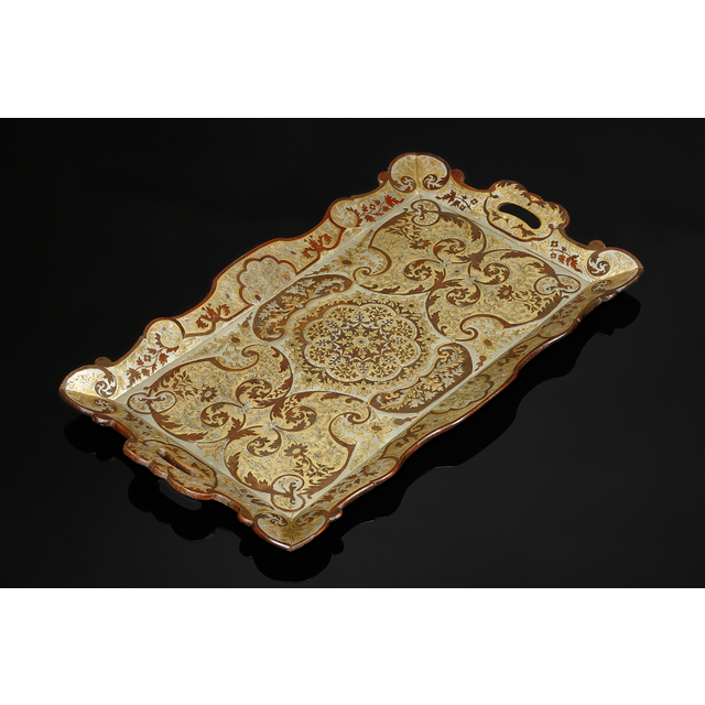 German Biedermeier serving tray in Boulle technique