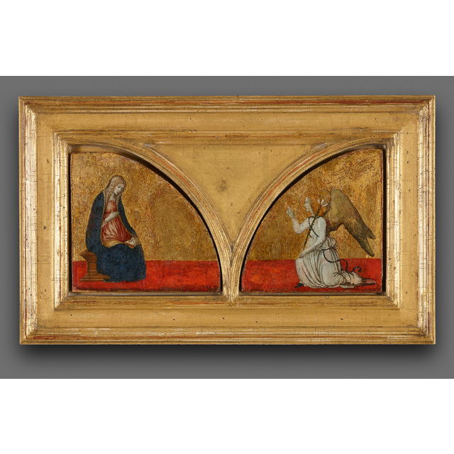 Francesco Botticini (1446-1498), The Annunciation, upper section of the wings of a retable