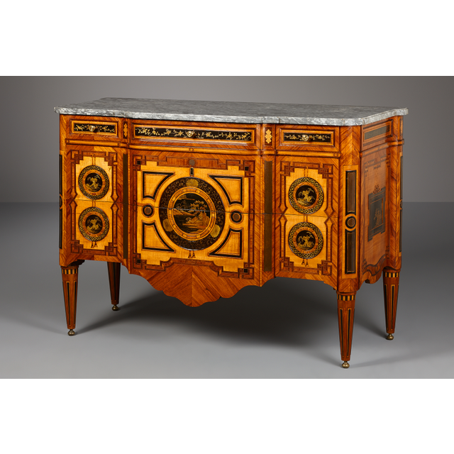 Dutch Louis XVI Commode with Lacquered Panels