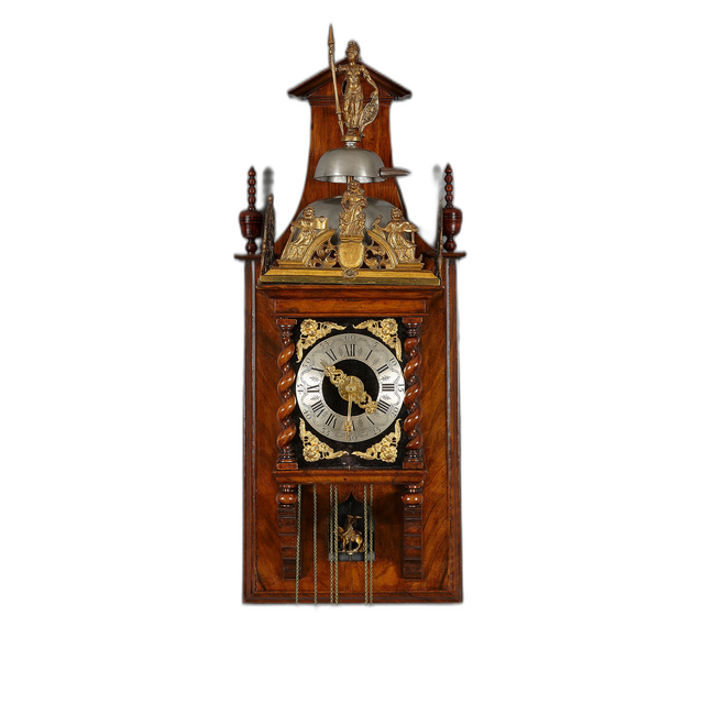 Dutch walnut ‘schoolbord’ Zaanse clock, Jan Koogies, Wormerveer