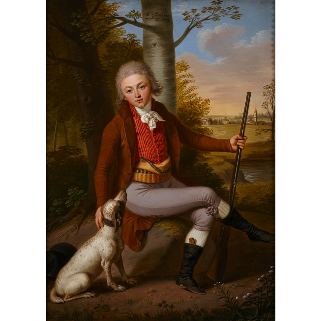 Ludwig Guttenbrunn (1750-1819),  Portrait of a young nobleman in hunting attire