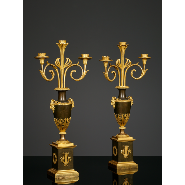 Pair of French Empire candelabra