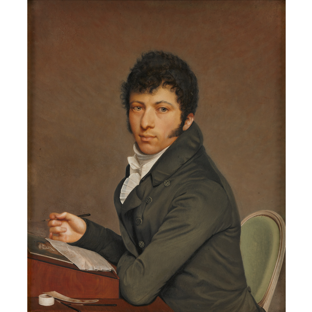 Circle of Jacques-Louis David: Self portrait of a writing man
