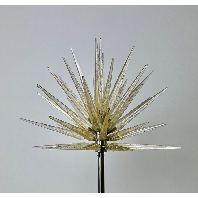 Neil Wilkin, sandstone feet with clear glass blades and gold flakes, 1999