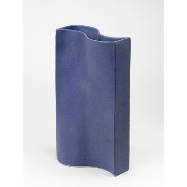 Jan van der Vaart, Undulating blue glazed vase, multiple, 1999