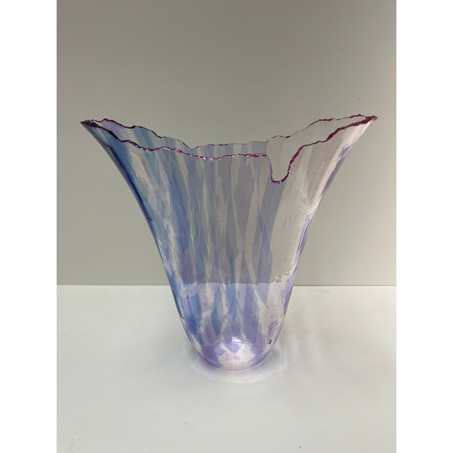 Frank van der Ham, 950301, vase shape, fused, deformed and polished