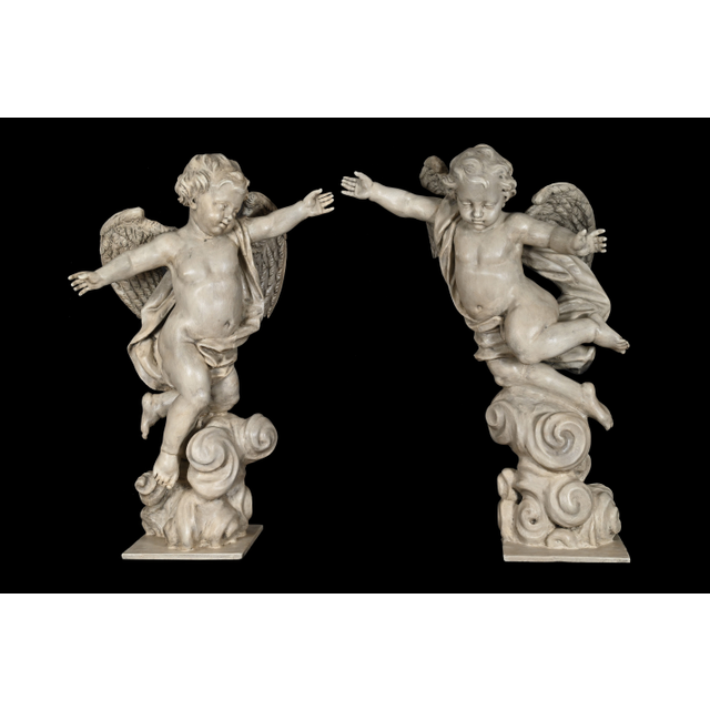 A pair of wooden angels