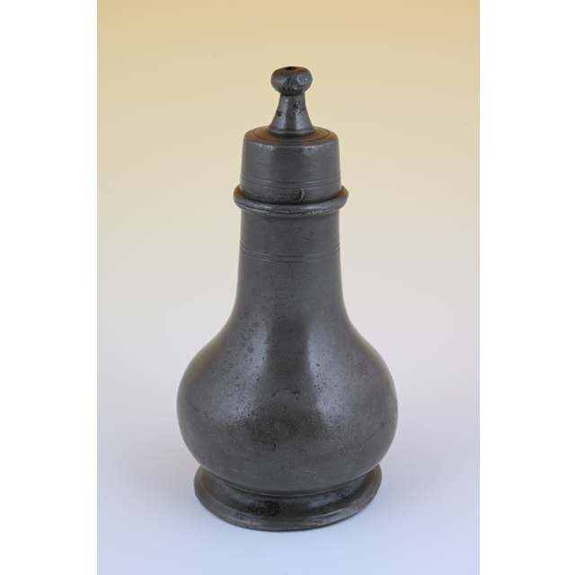 A pewter bottle
