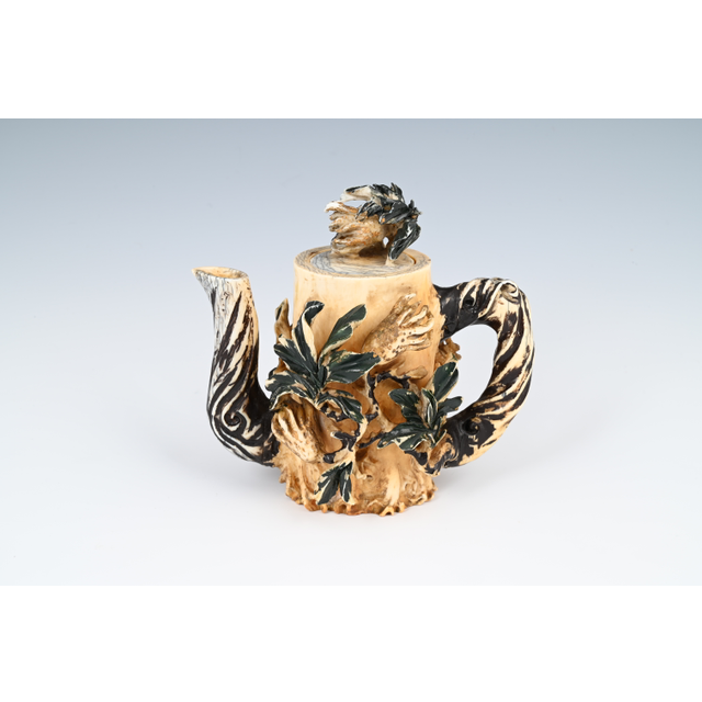 A Chinese mammoth ivory teapot.